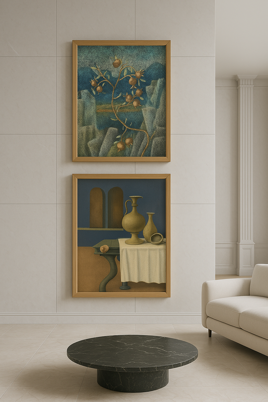 Combined Todor Vučković. Jezerska Panorama / Lake Panorama. (1989) & Bajo Sekulić Užički. Still Life. (1992)